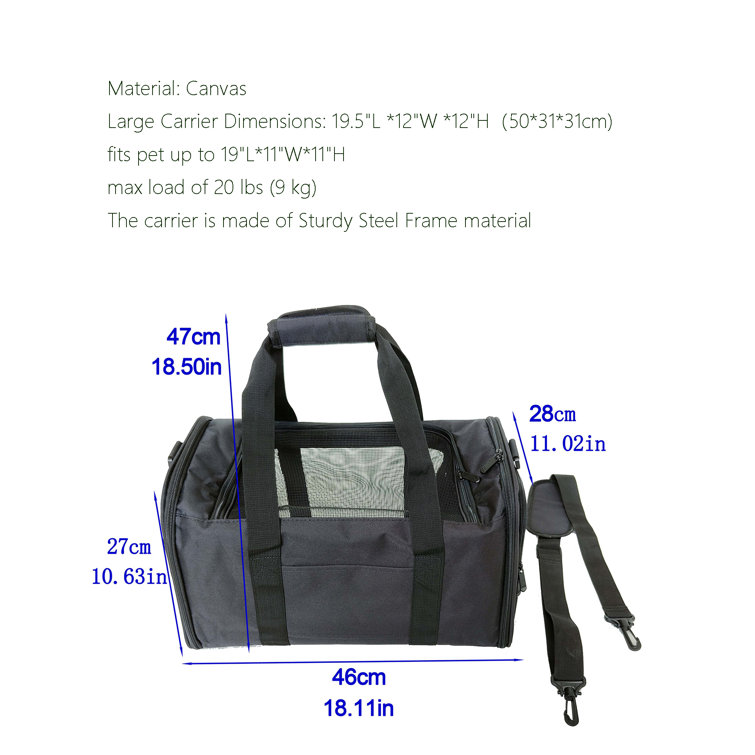 Airline approved dog store carrier 20 lbs